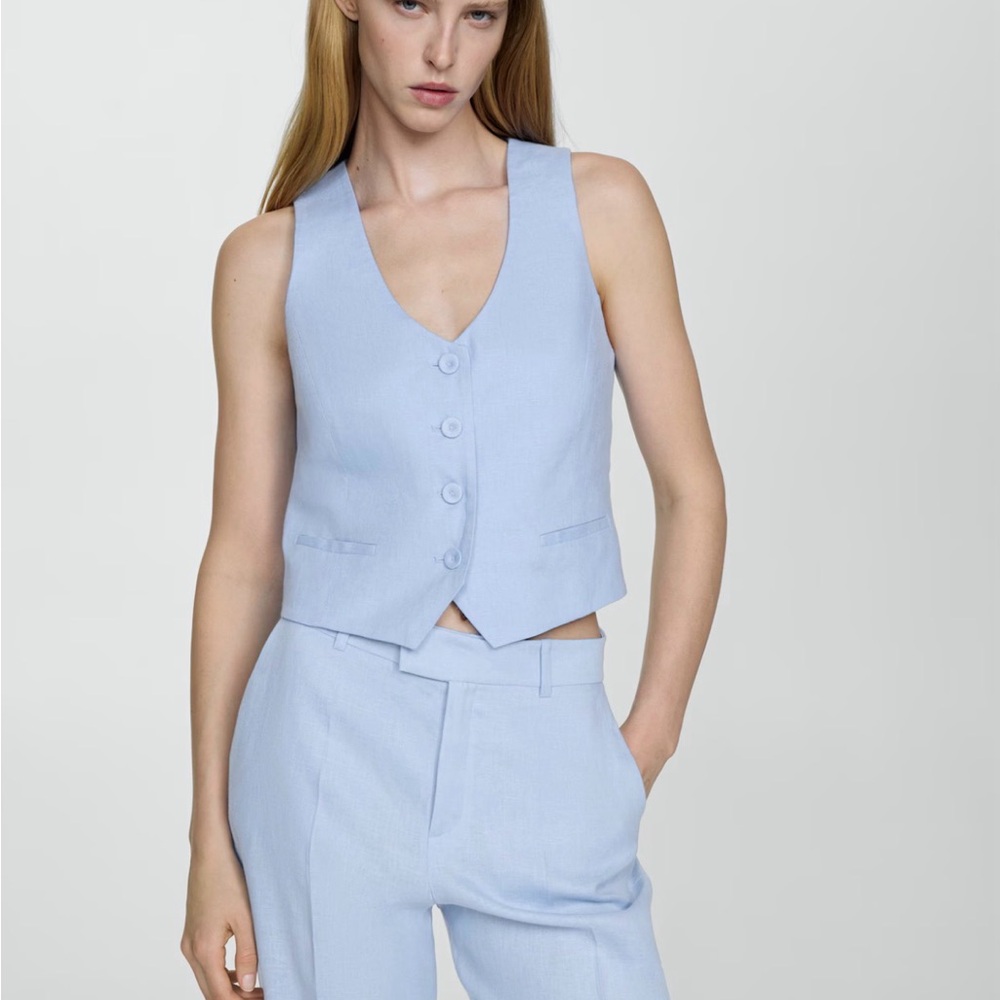 Mango LINEN SUIT VEST